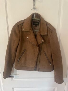 Faux suede moto jacket
